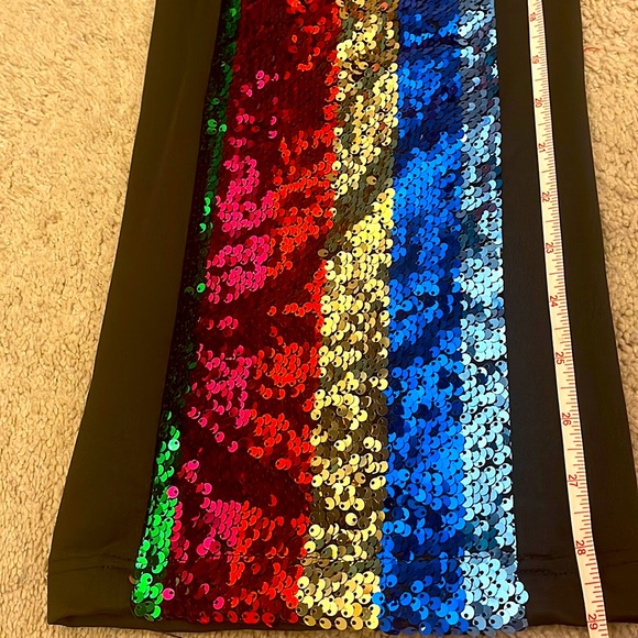 *SOLD* Rainbow sequin flare pants size S - Picture 6 of 9